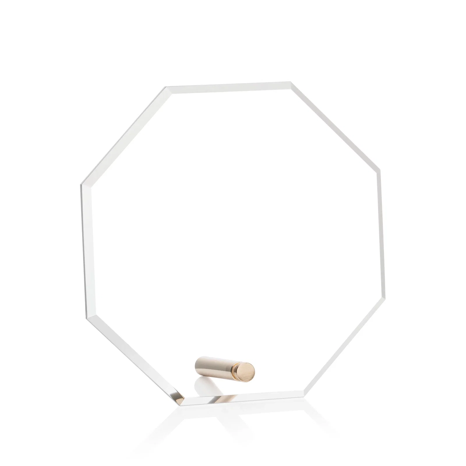 Personalized Beveled Acrylic Octagon Award with Easel Pin for retirement presentations