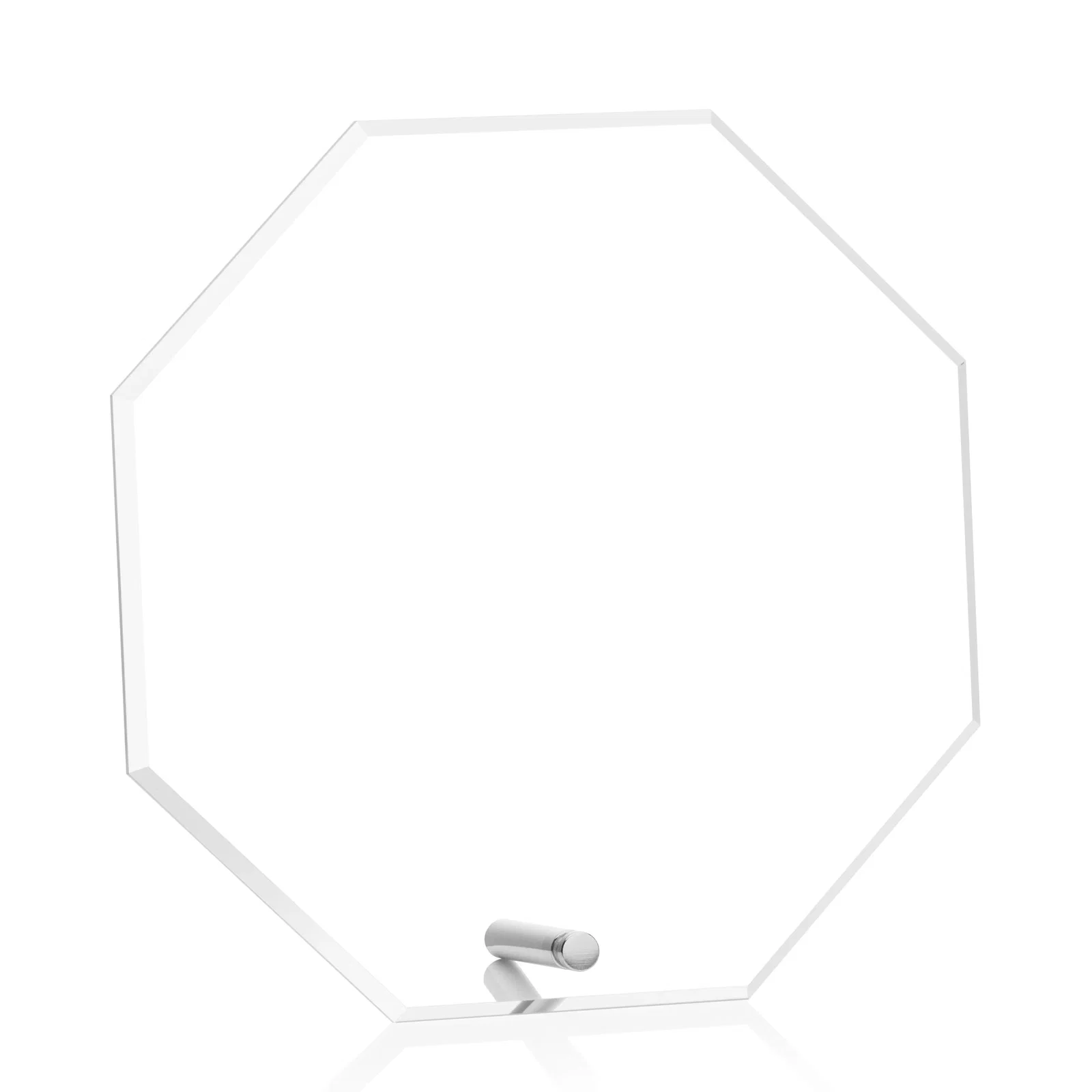 Personalized Beveled Acrylic Octagon Award with Easel Pin for volunteer appreciation