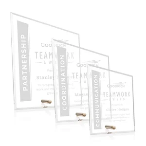 Beveled Acrylic Slant-Top Rectangle Award with Easel Pin
