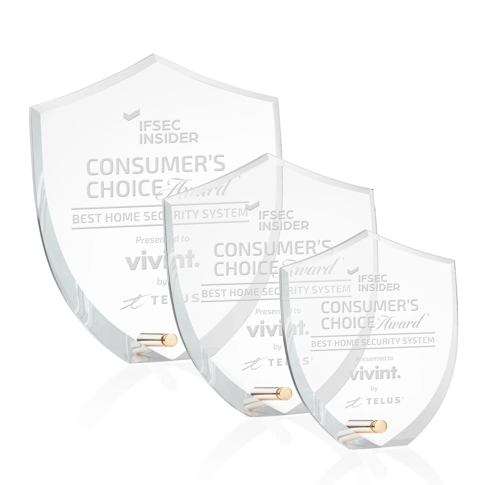 Custom Beveled Acrylic Shield Award with Easel Pin for First Responders for employee recognition