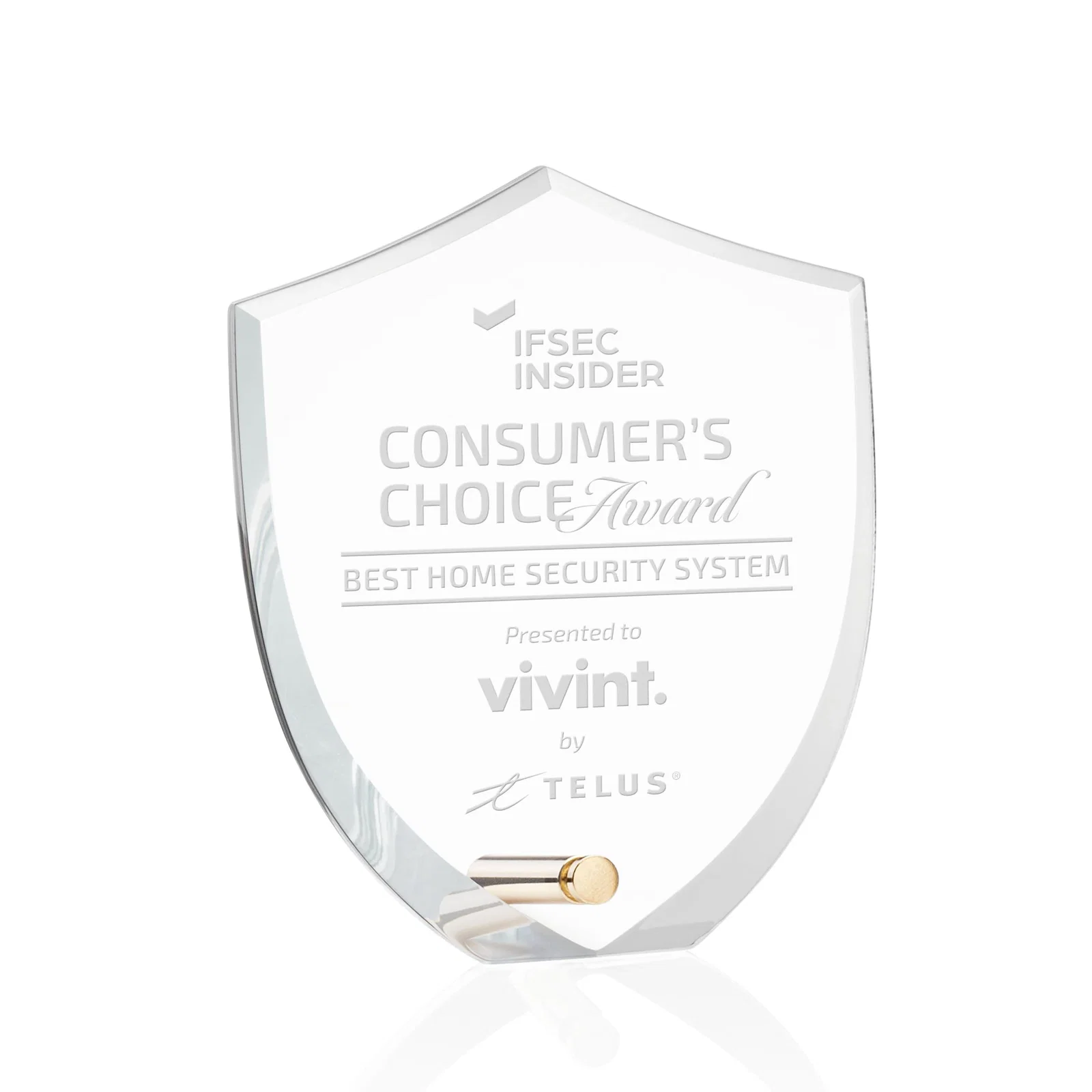 Custom Beveled Acrylic Shield Award with Easel Pin for First Responders for corporate award ceremonies