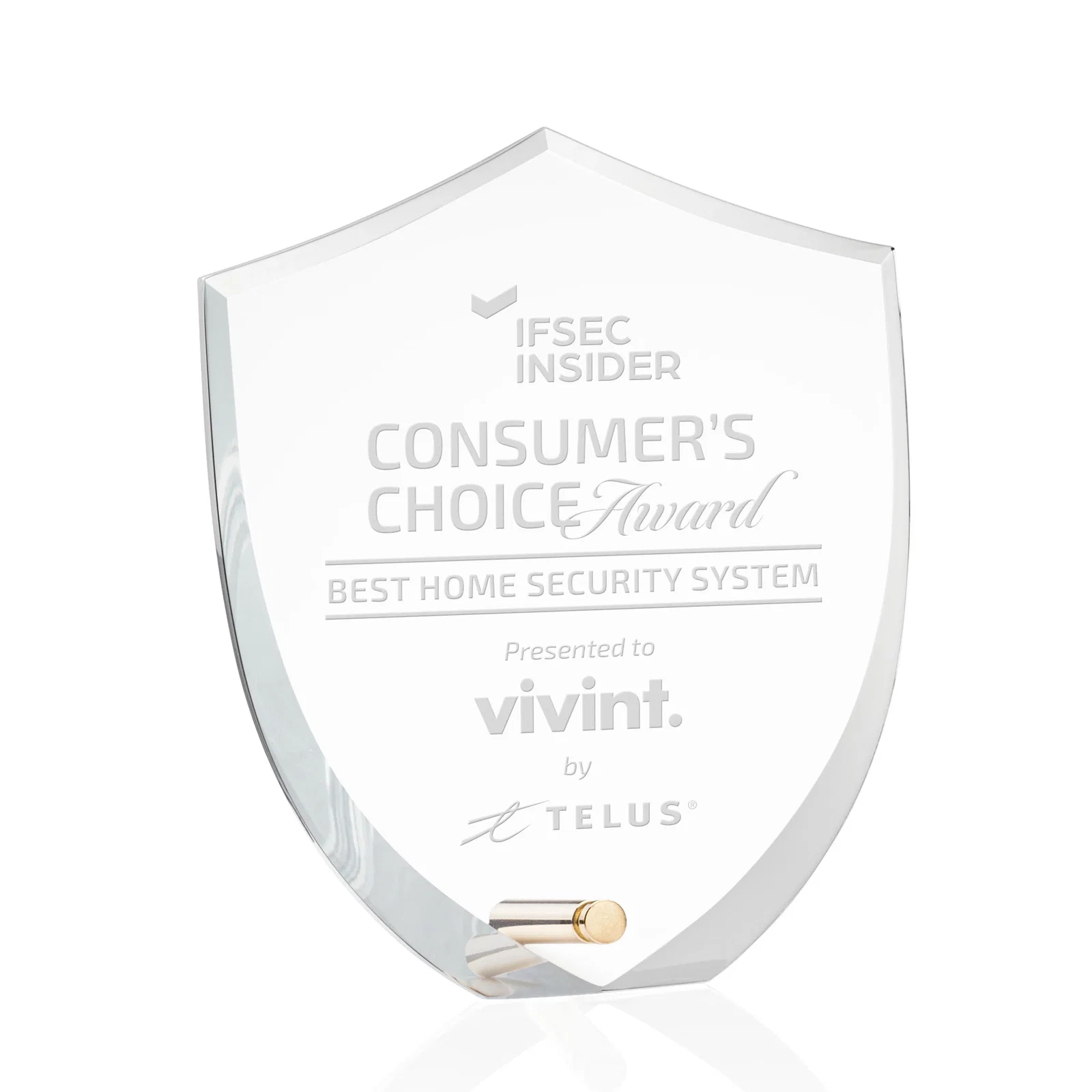 Custom Beveled Acrylic Shield Award with Easel Pin for First Responders for service anniversary gifts