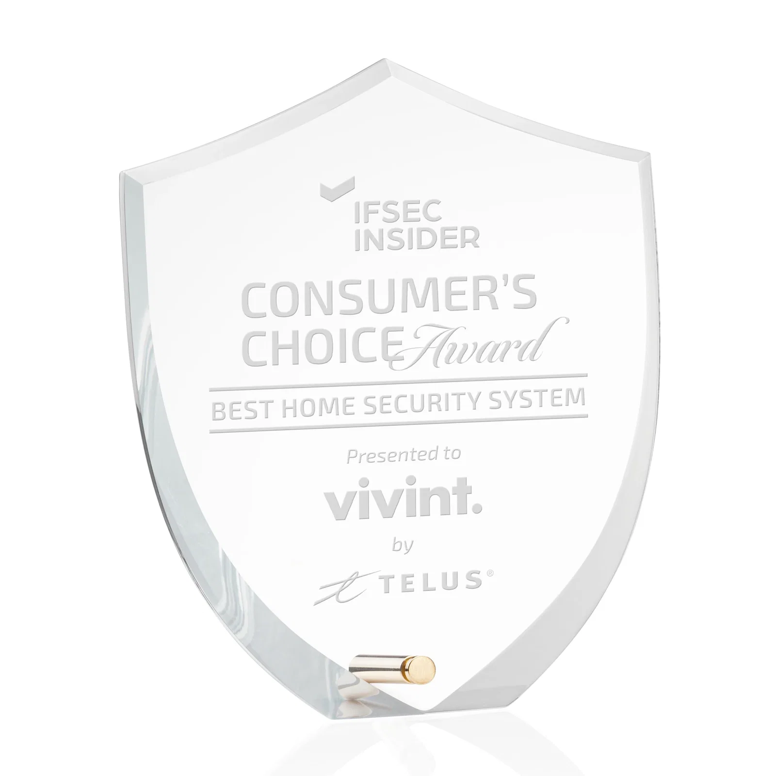 Custom Beveled Acrylic Shield Award with Easel Pin for First Responders for sales achievement awards