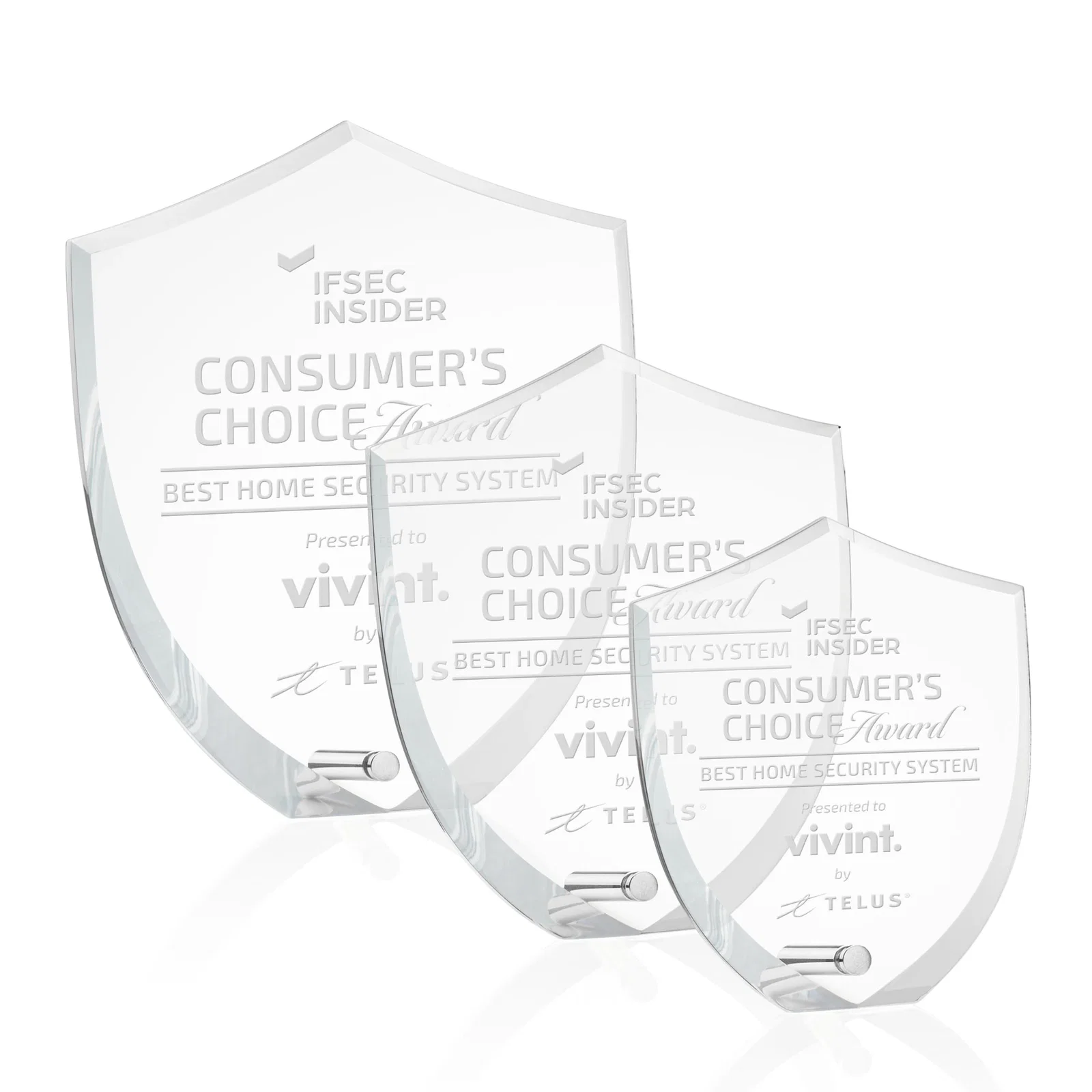 Custom Beveled Acrylic Shield Award with Easel Pin for First Responders for retirement presentations