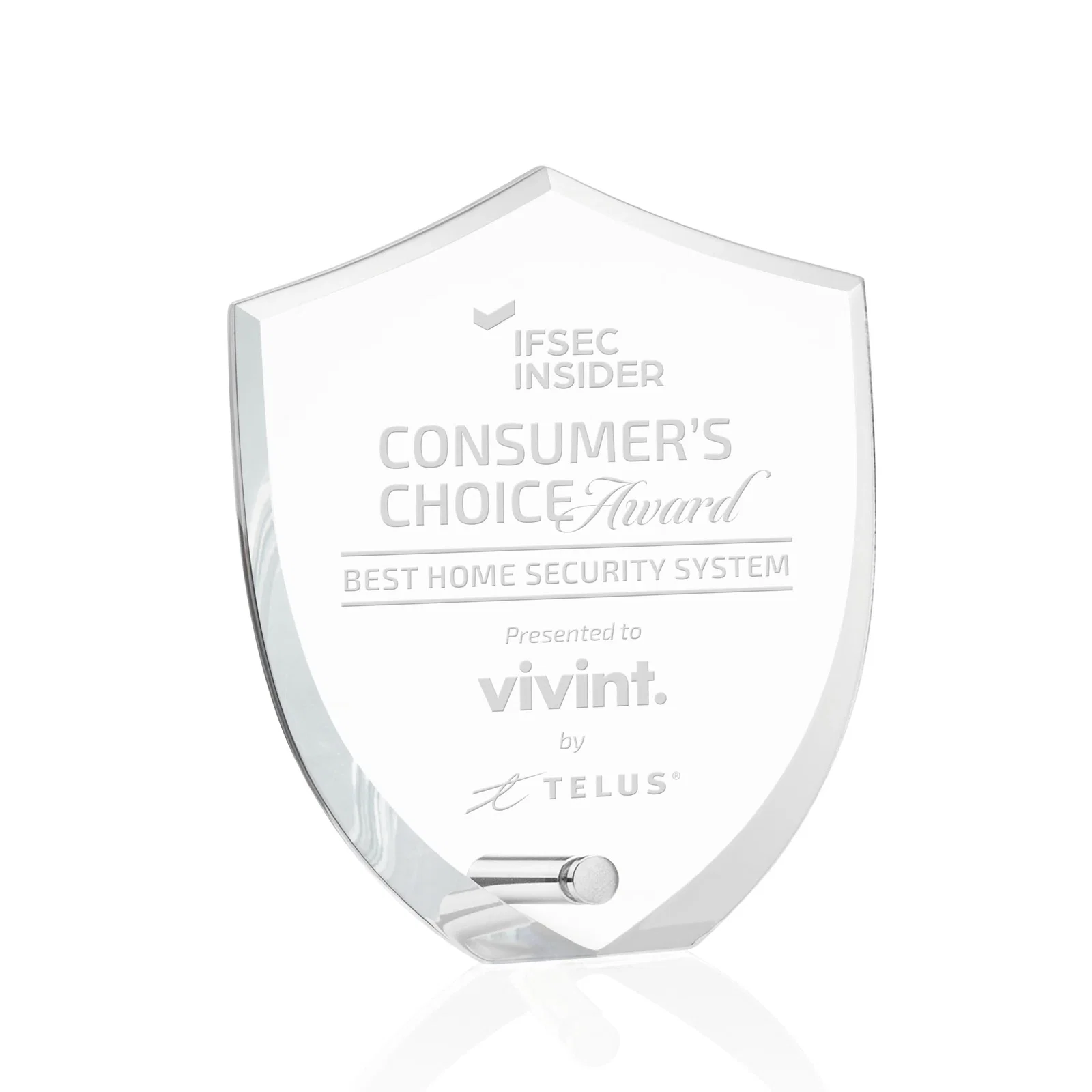 Custom Beveled Acrylic Shield Award with Easel Pin for First Responders for team milestone celebrations