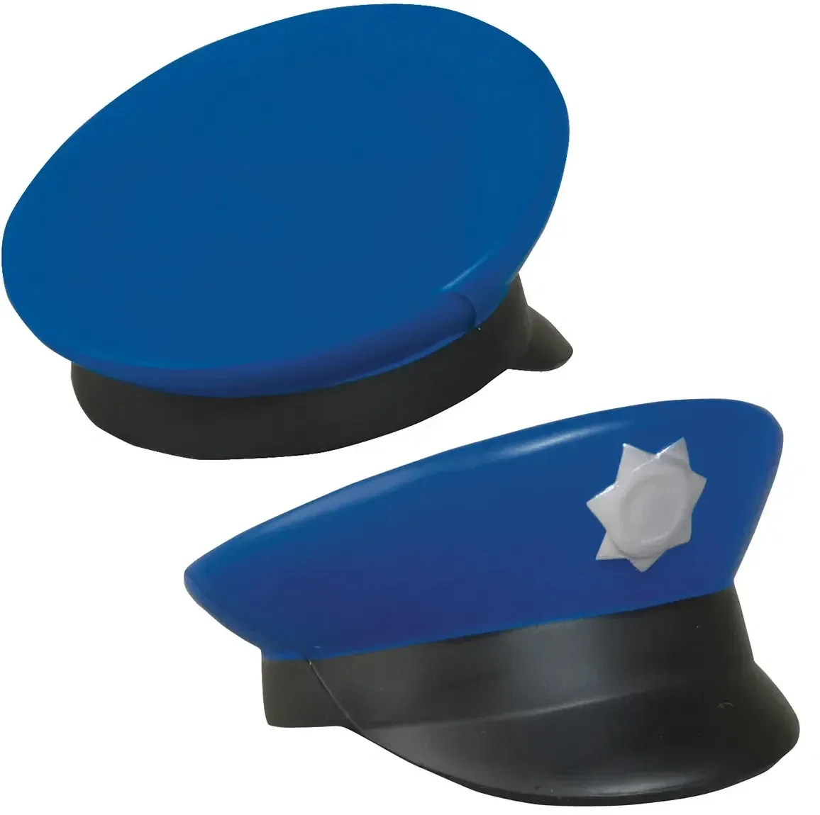 Custom Police Cap Stress Reliever, branded officer cap squeeze toy with clean logo print panel