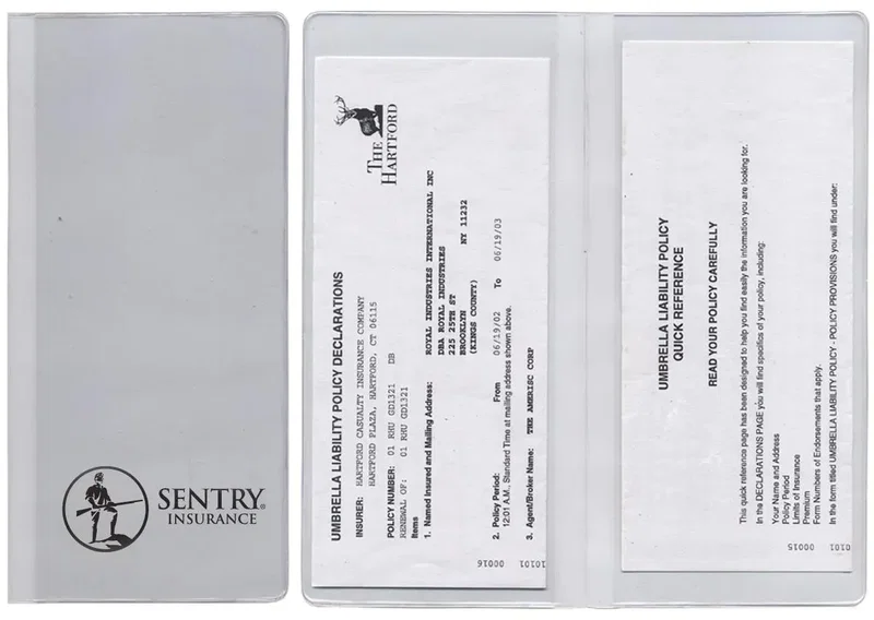Policy & Document Holder with 2 Clear Full Pockets