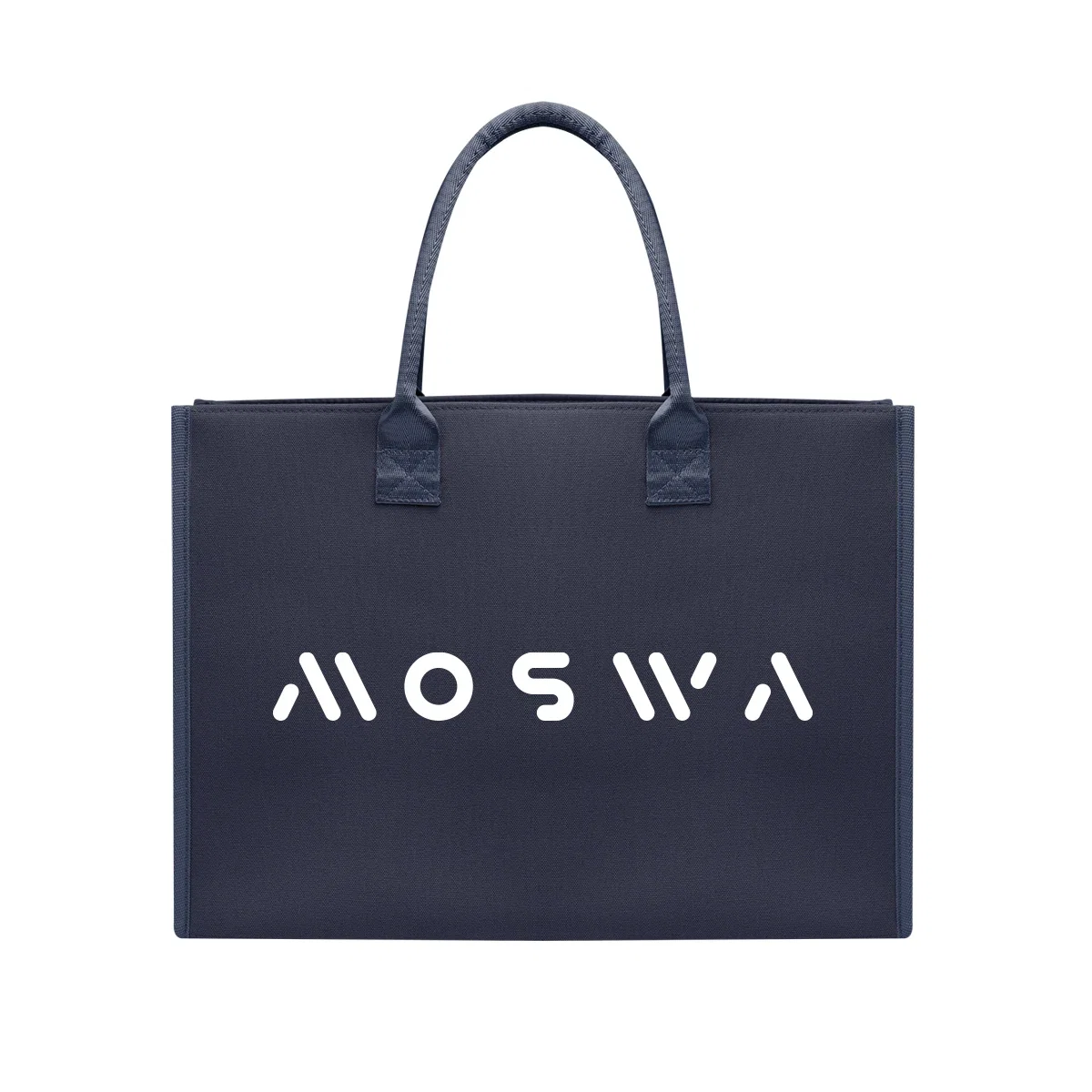 Black bag photographed straight on against plain white