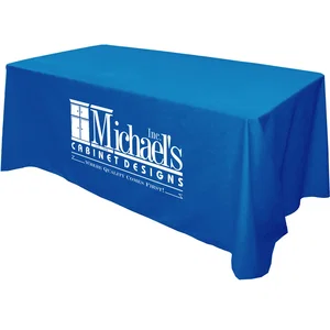 Poly-Cotton 3-Sided Table Cover, Fits 6 ft Standard Table