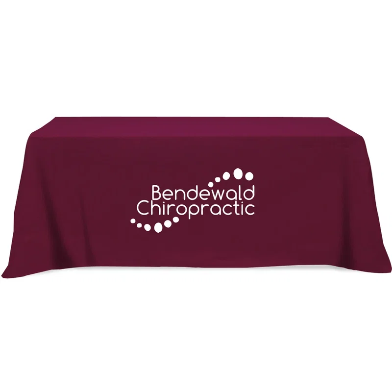 Flat 4-sided Table Cover - fits 8 foot standard table: Poly-Cotton — view 3