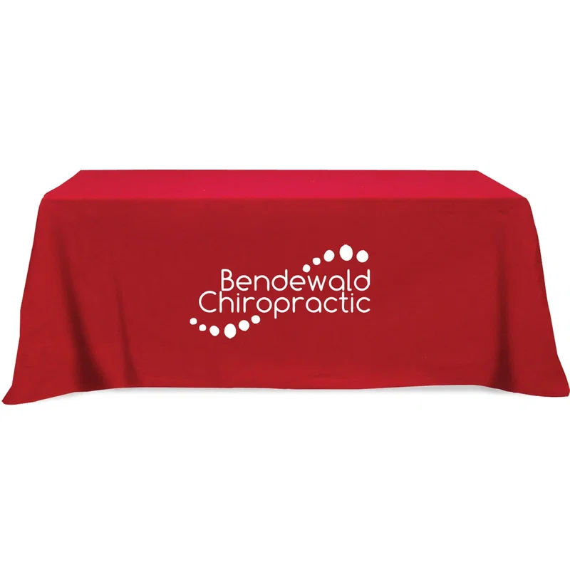 Flat 4-sided Table Cover - fits 8 foot standard table: Poly-Cotton — view 6