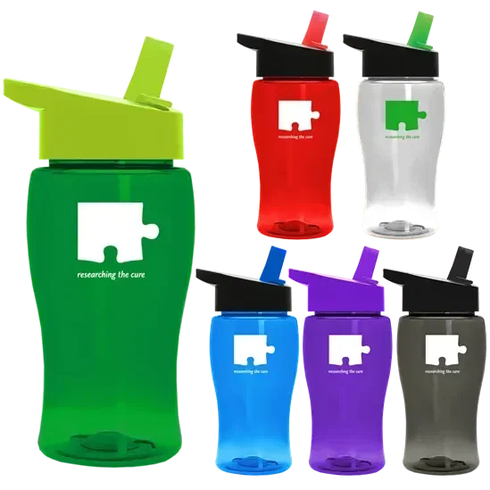 Poly+ Jr. Transparent Bottle with Flip-Straw Lid (18 oz.)