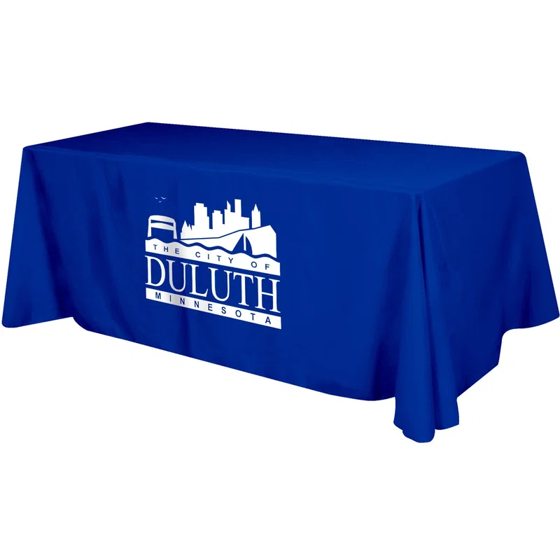 Flat 4-sided Table Cover - fits 8 foot standard table: Polyester — view 3