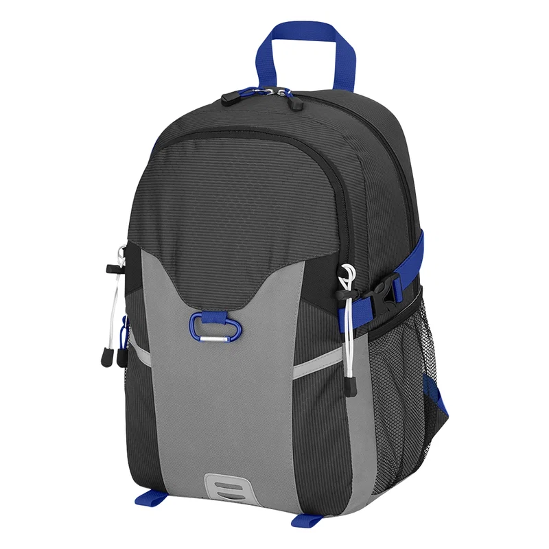 Polyester Backpack w/ 2 Mesh Pockets for Hiking, Running, Travelling, Carabiner Hook — view 6