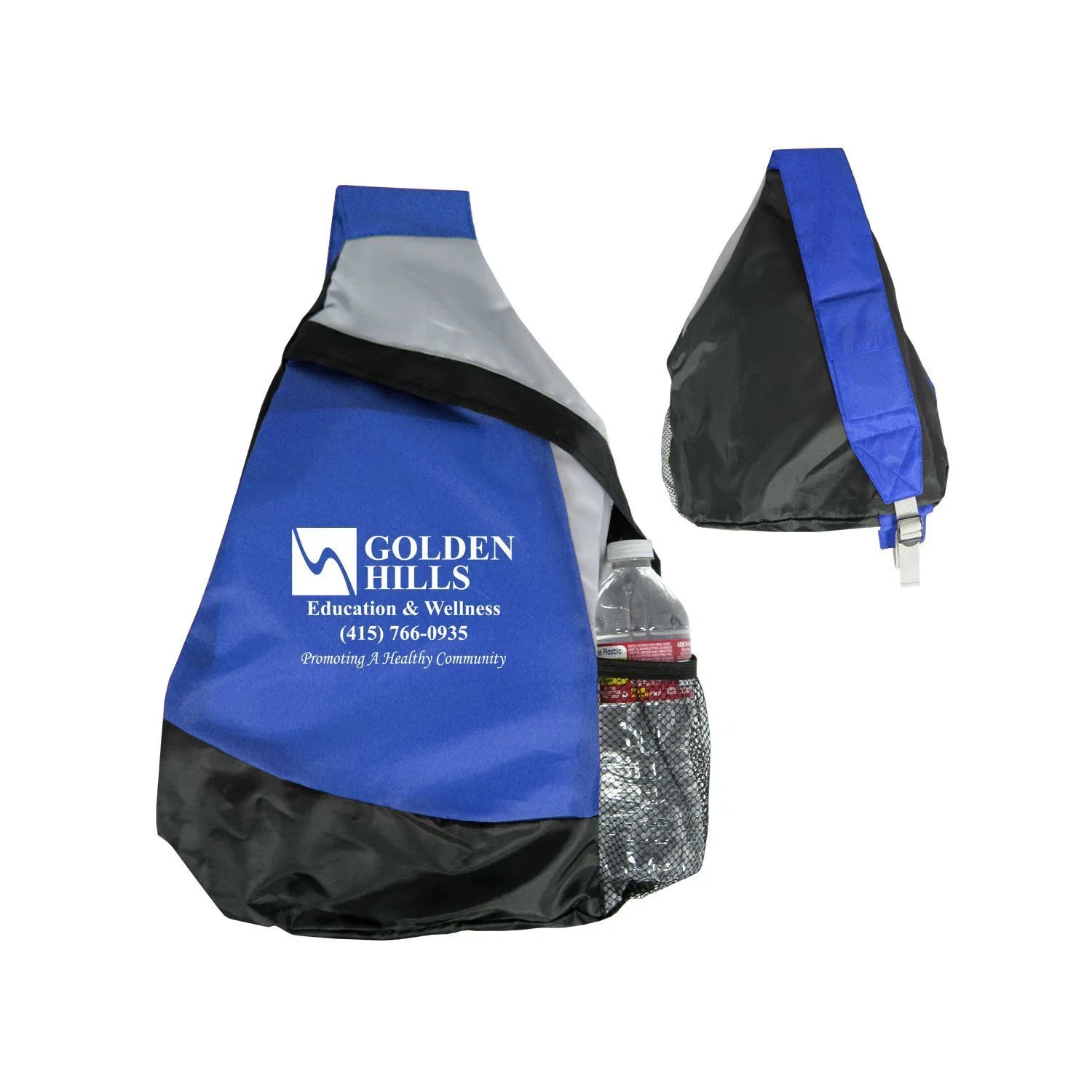 Polyester Sling Bag — Blue