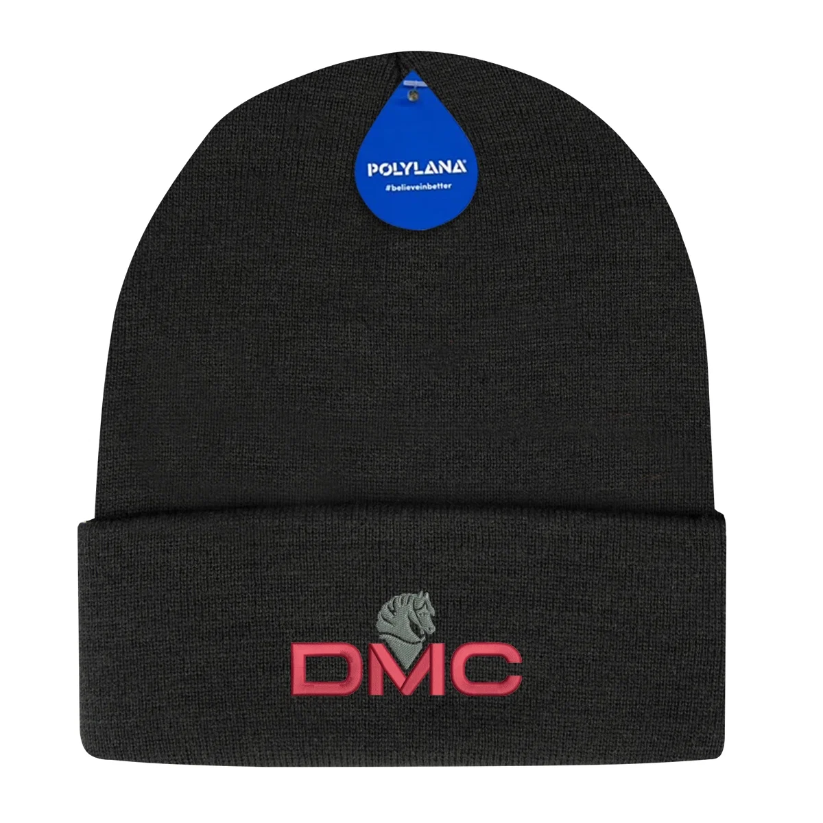 Polylana knit beanie with a folded cuff, shown from the front