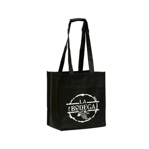 6-Bottle Wine Tote, 10" x 11" x 7" 90 GSM Polypropylene, Full-Color Imprint