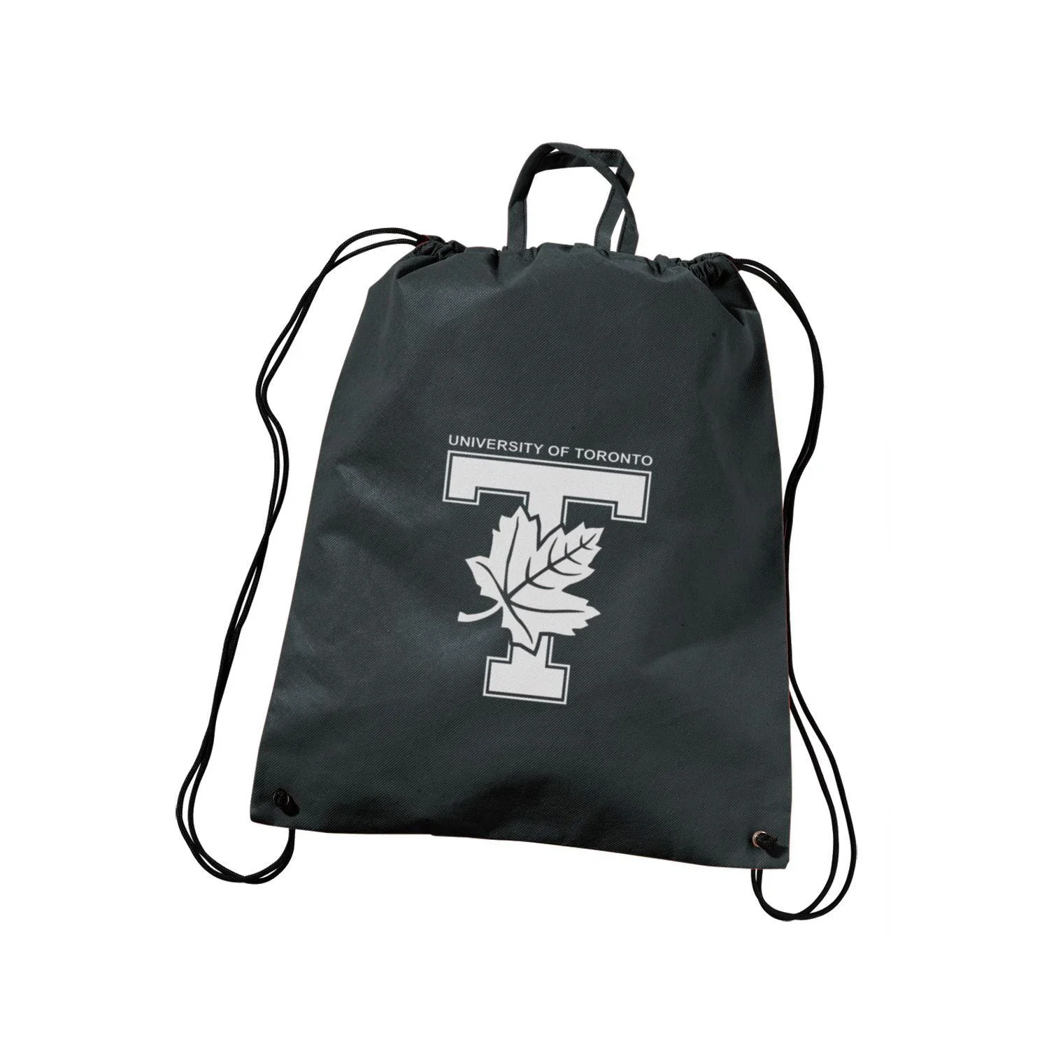 Polytex Drawstring Tote — Black — view 3