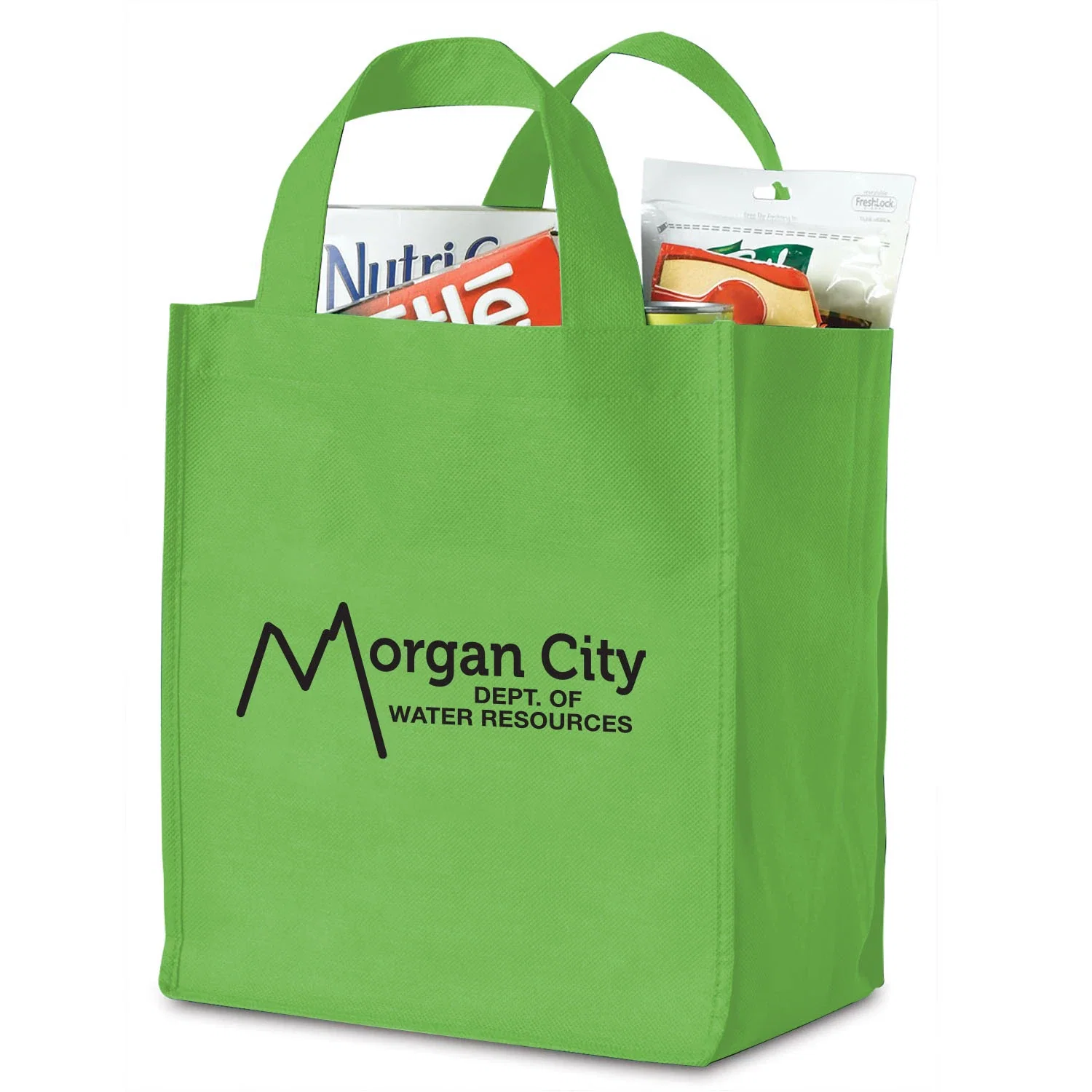 Personalized Polytex Grocery Bag — Lime Green — view 3