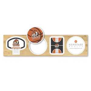 Basketball Pop Magnet Set of 4, 11" x 2.75", Full-Color Imprint