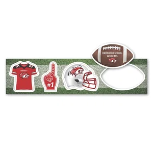 Football Pop Magnet Set of 4, 11" x 2.75", Full-Color Imprint