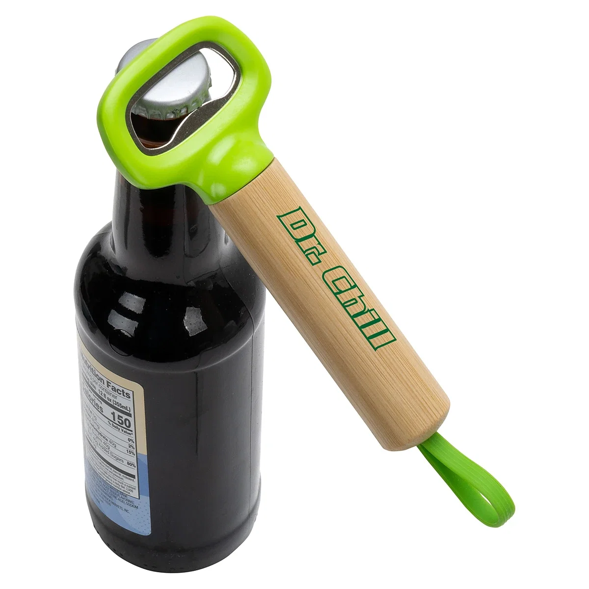 Side profile of the Pop Top Bamboo Bottle Opener, showing the bamboo grain