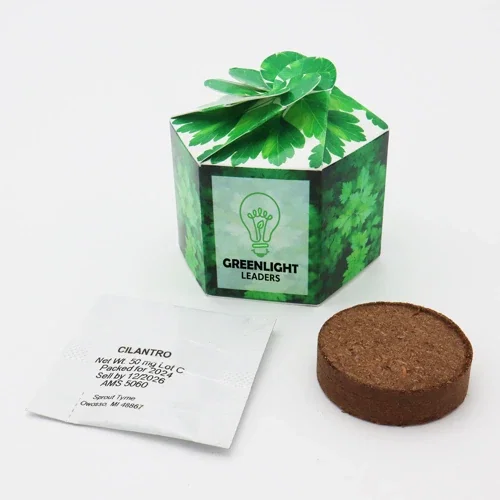 Pop-Up Seed Starter Kit color option highlighting the side-panel imprint