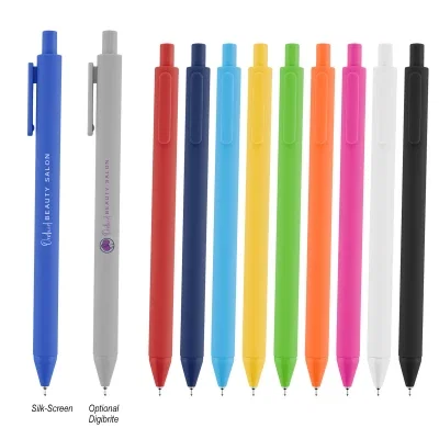Semi-gel pen with a slim barrel and pocket clip