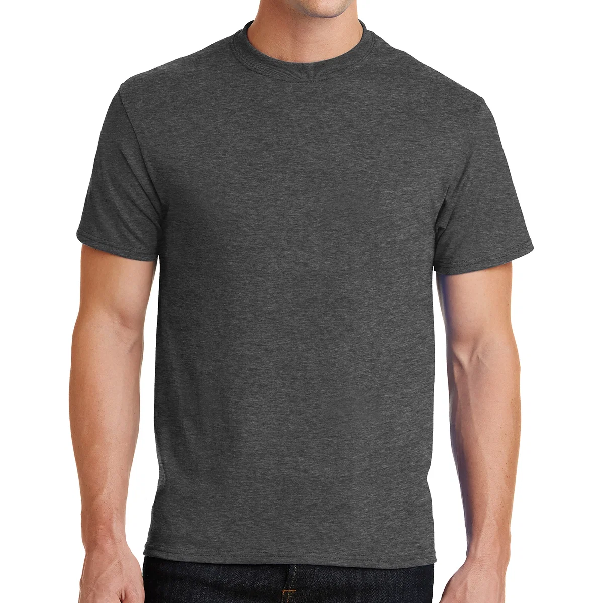 Back of the shirt laid flat with shoulders squared