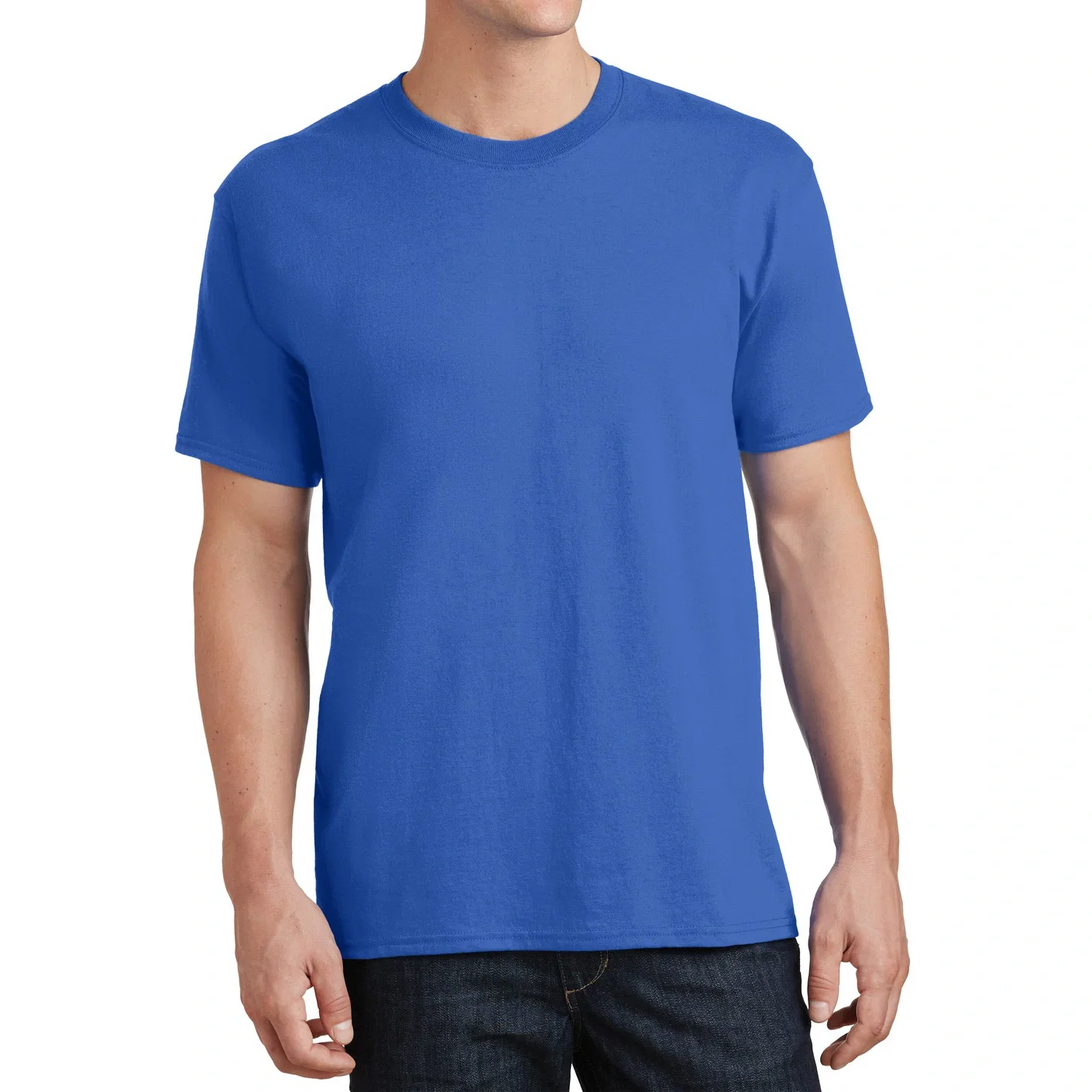 Royal blue version of the classic crew neck top