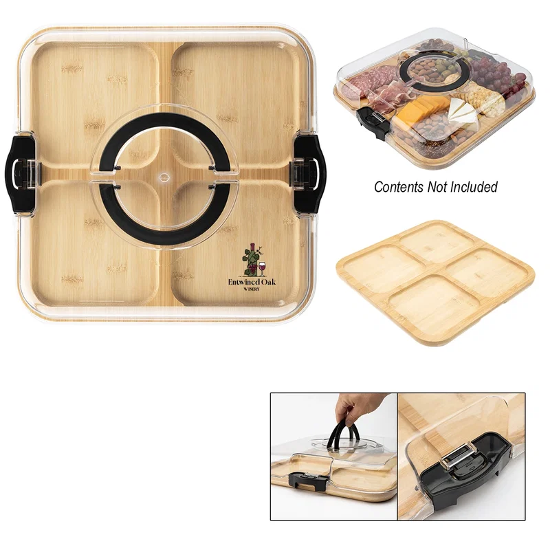 Portable Charcuterie Board With Lid — view 5
