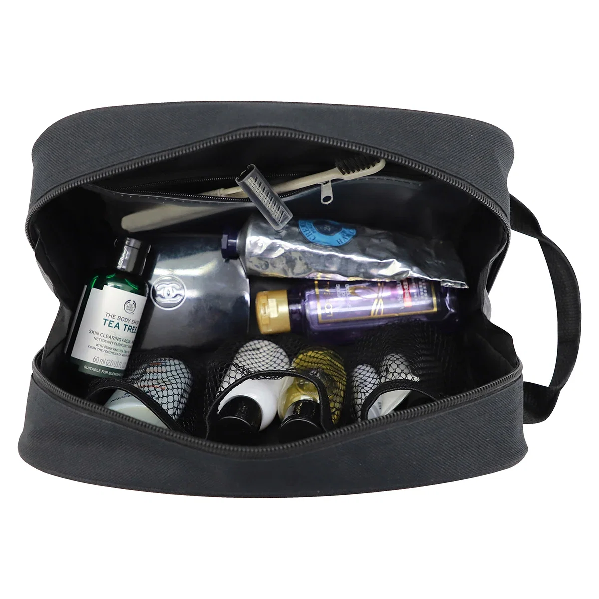 Open interior view of the Porter Polyester Toiletry Bag
