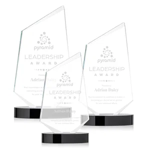 Starfire Crystal Wedge Award with Ebony or Sapphire Base