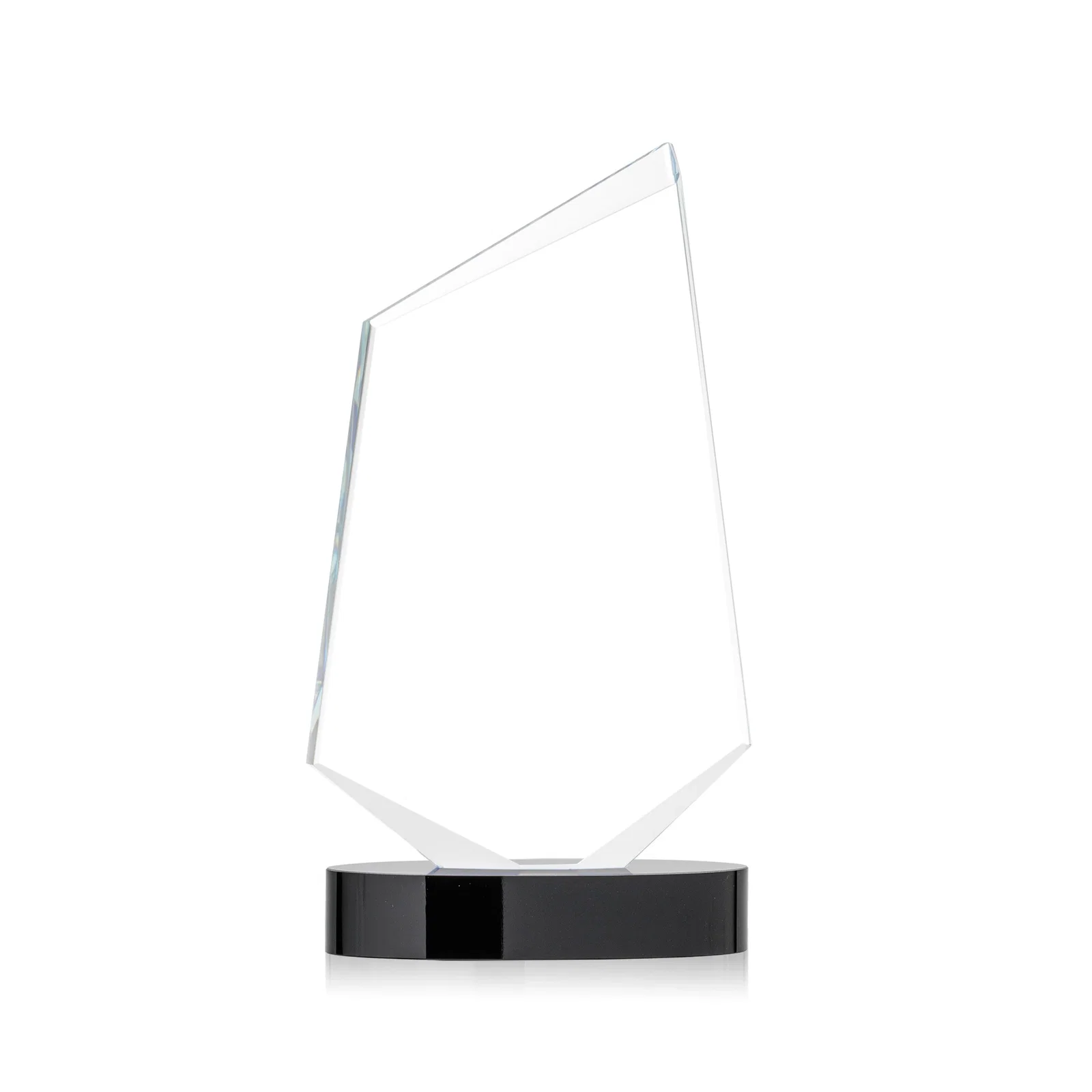Personalized Starfire Crystal Wedge Award with Ebony or Sapphire Base, awards for donor appreciation