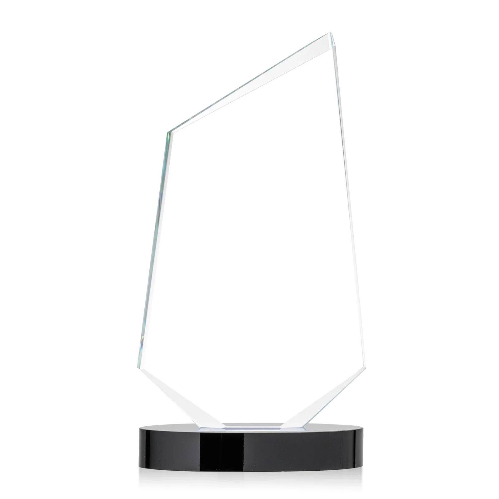 Personalized Starfire Crystal Wedge Award with Ebony or Sapphire Base, awards for safety achievement programs