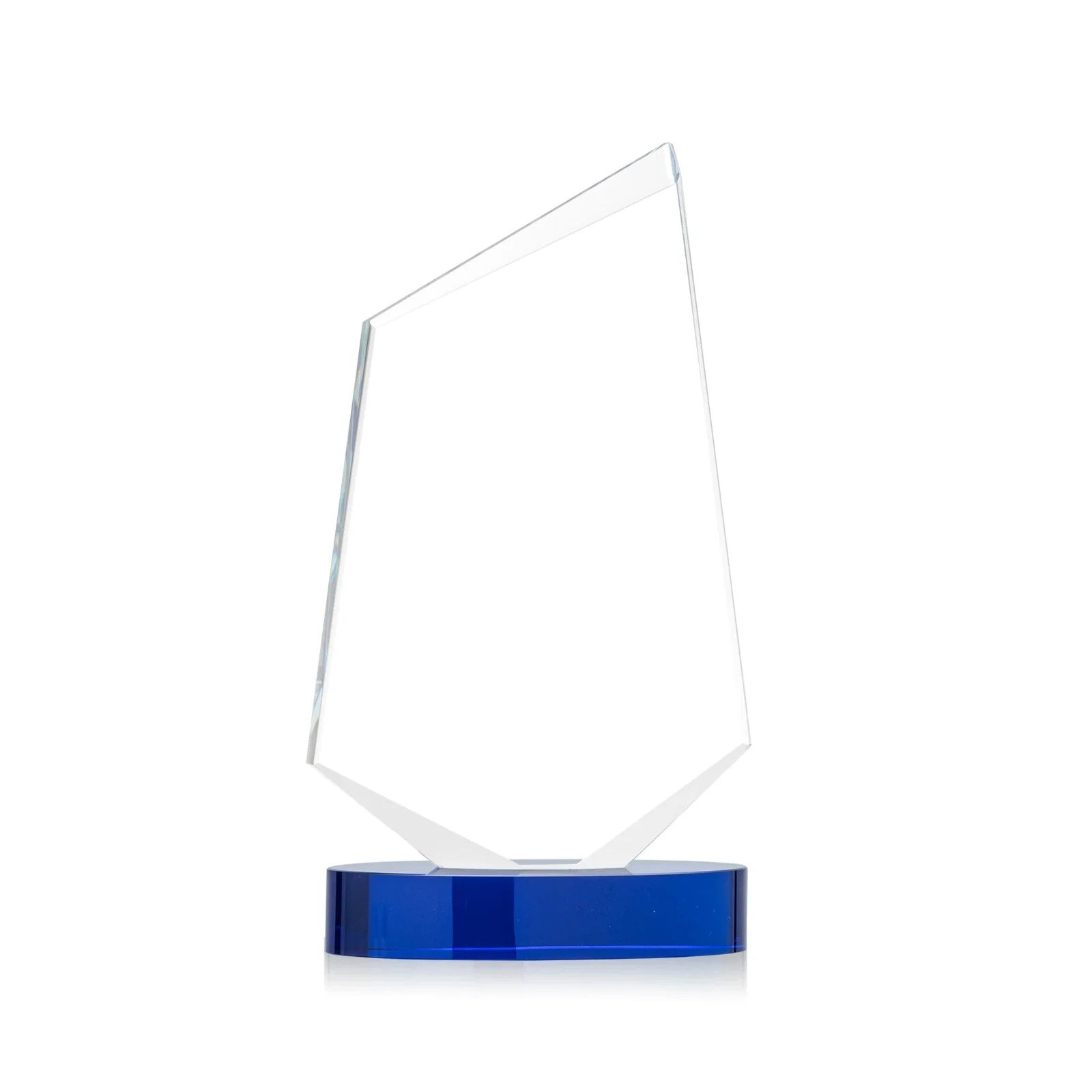 Personalized Starfire Crystal Wedge Award with Ebony or Sapphire Base, awards for volunteer appreciation