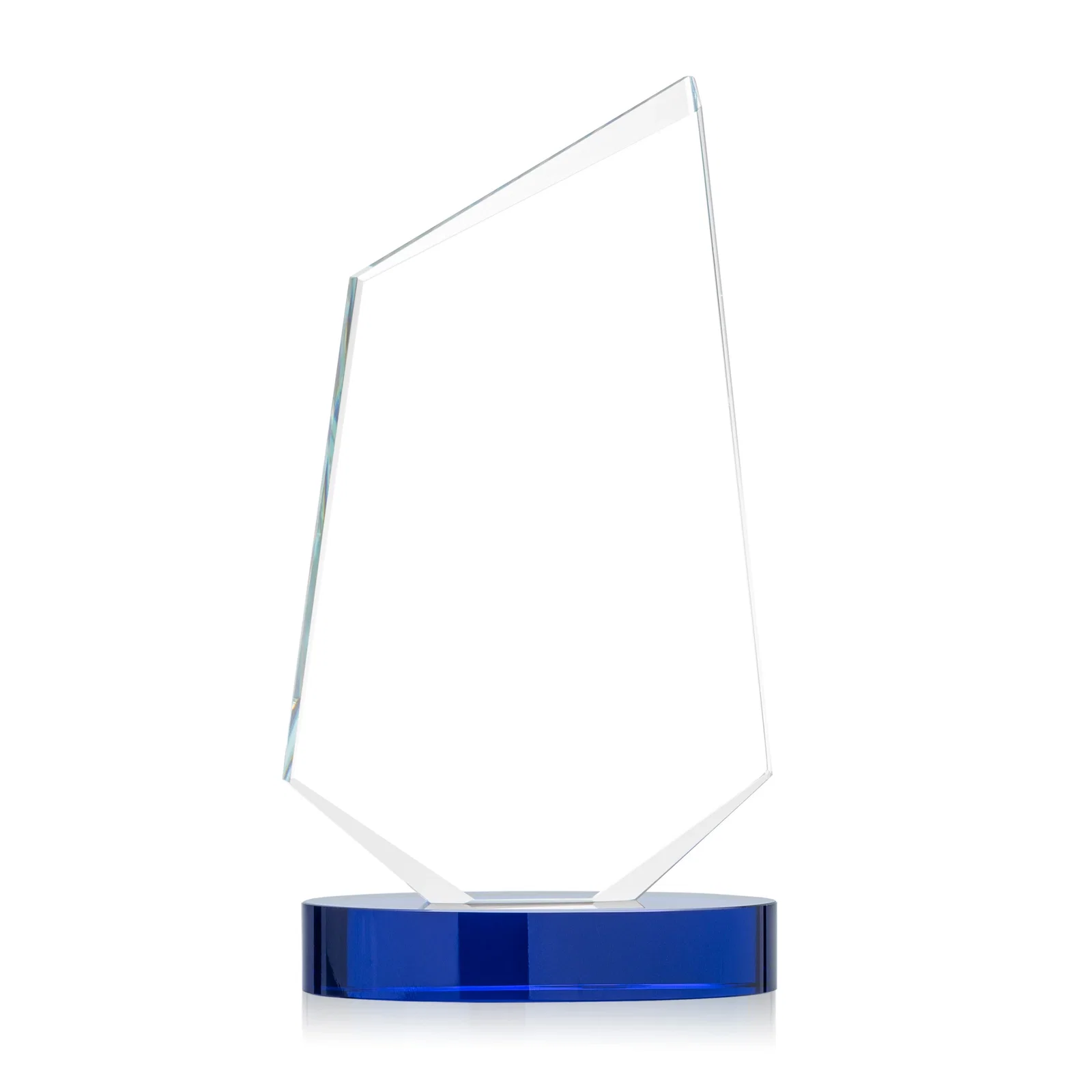 Personalized Starfire Crystal Wedge Award with Ebony or Sapphire Base, awards for dealer and partner awards