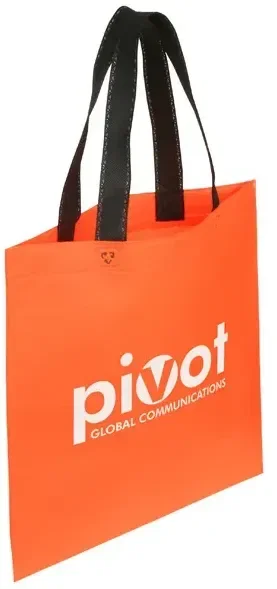 Branded EcoMax landscape shopping tote angled view with logo imprint space