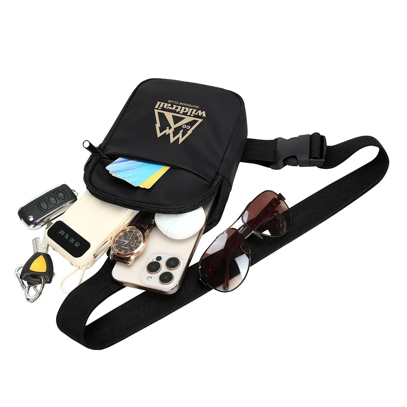 Side profile of the promotional Posse Leatherette Crossbody Bag
