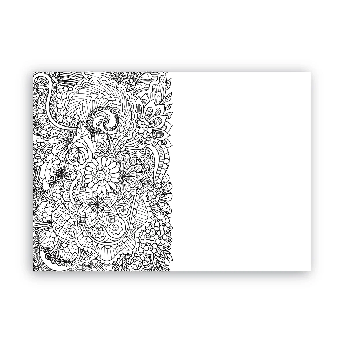 Pad shown from above, eight inches wide and ready to color