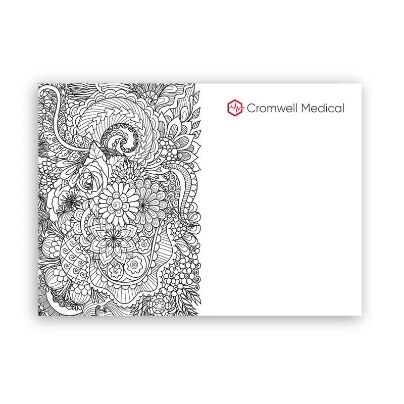Coloring artwork printed across the full face of one sheet