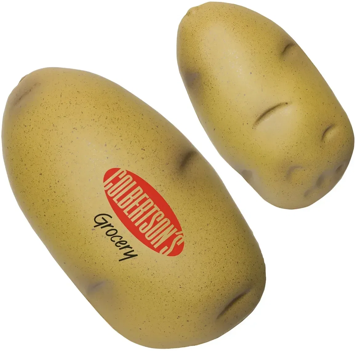 Custom potato-shaped promotional stress reliever squeeze toy for branded restaurant giveaways