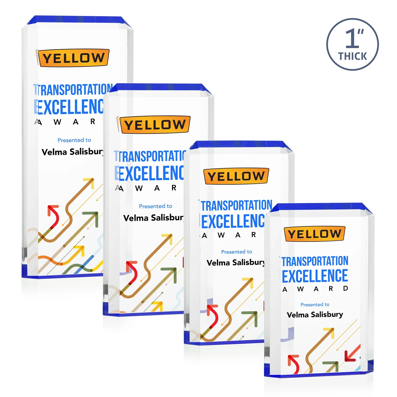 Promotional Freestanding Acrylic Rectangle Award in One Piece for graduation ceremonies