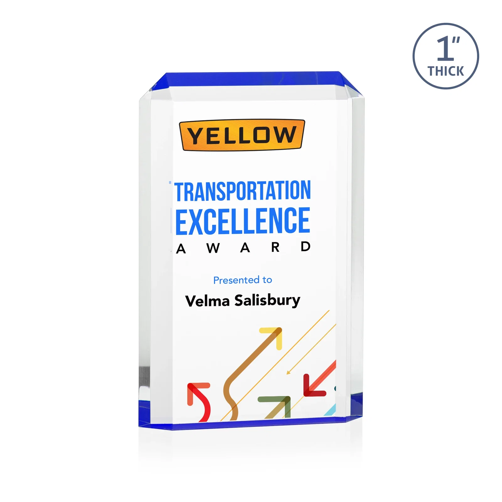 Promotional Freestanding Acrylic Rectangle Award in One Piece for safety achievement programs