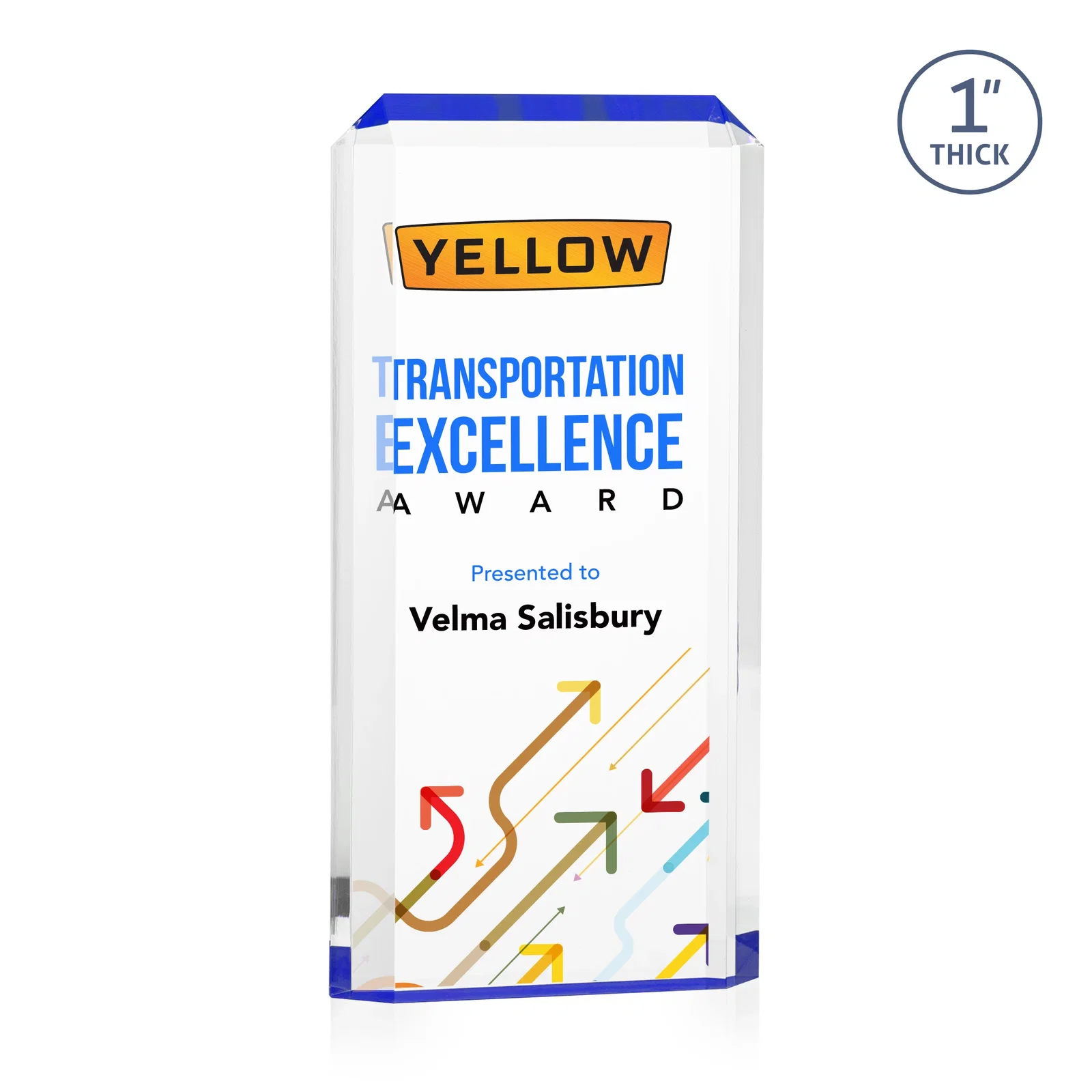 Promotional Freestanding Acrylic Rectangle Award in One Piece for dealer and partner awards