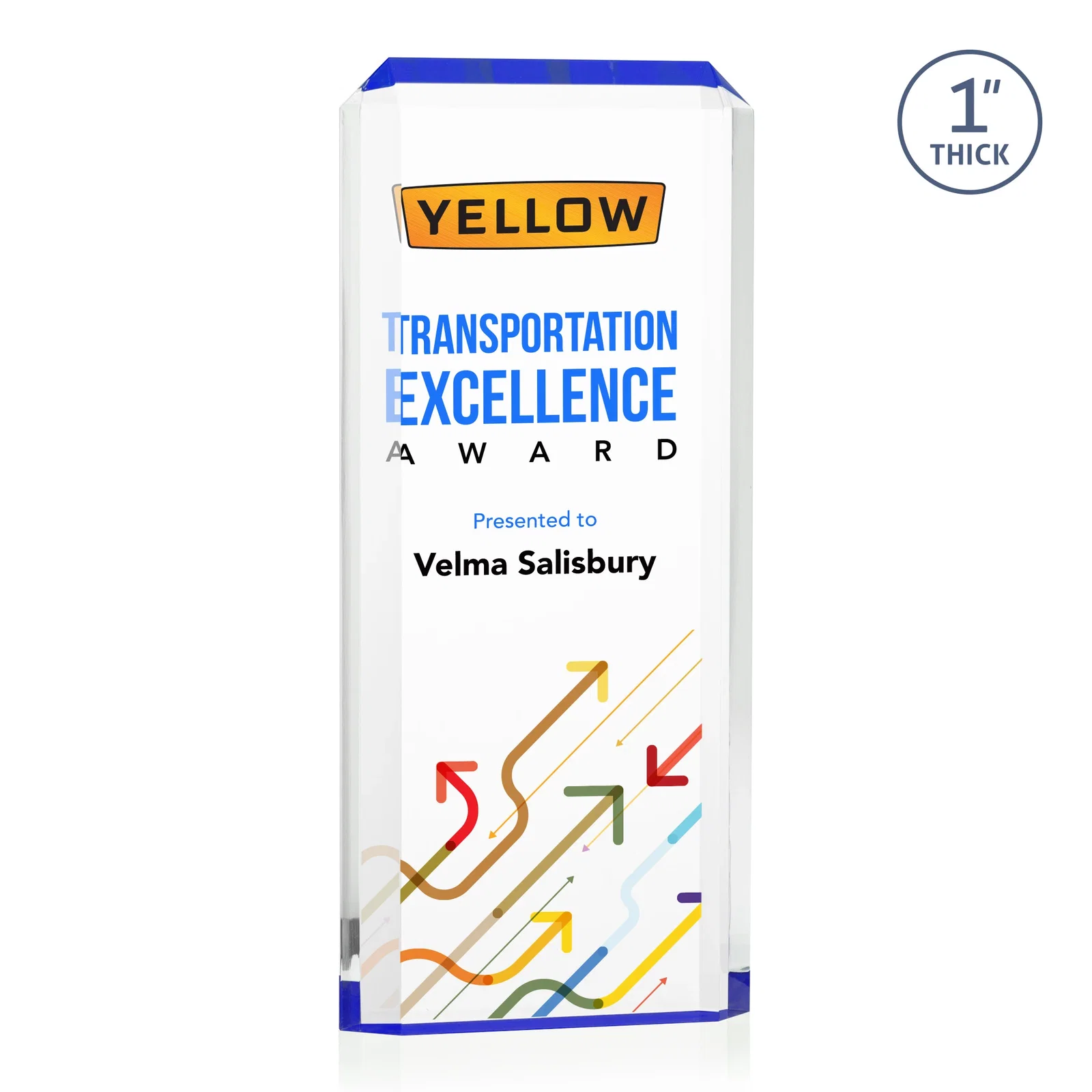 Promotional Freestanding Acrylic Rectangle Award in One Piece for company anniversary events