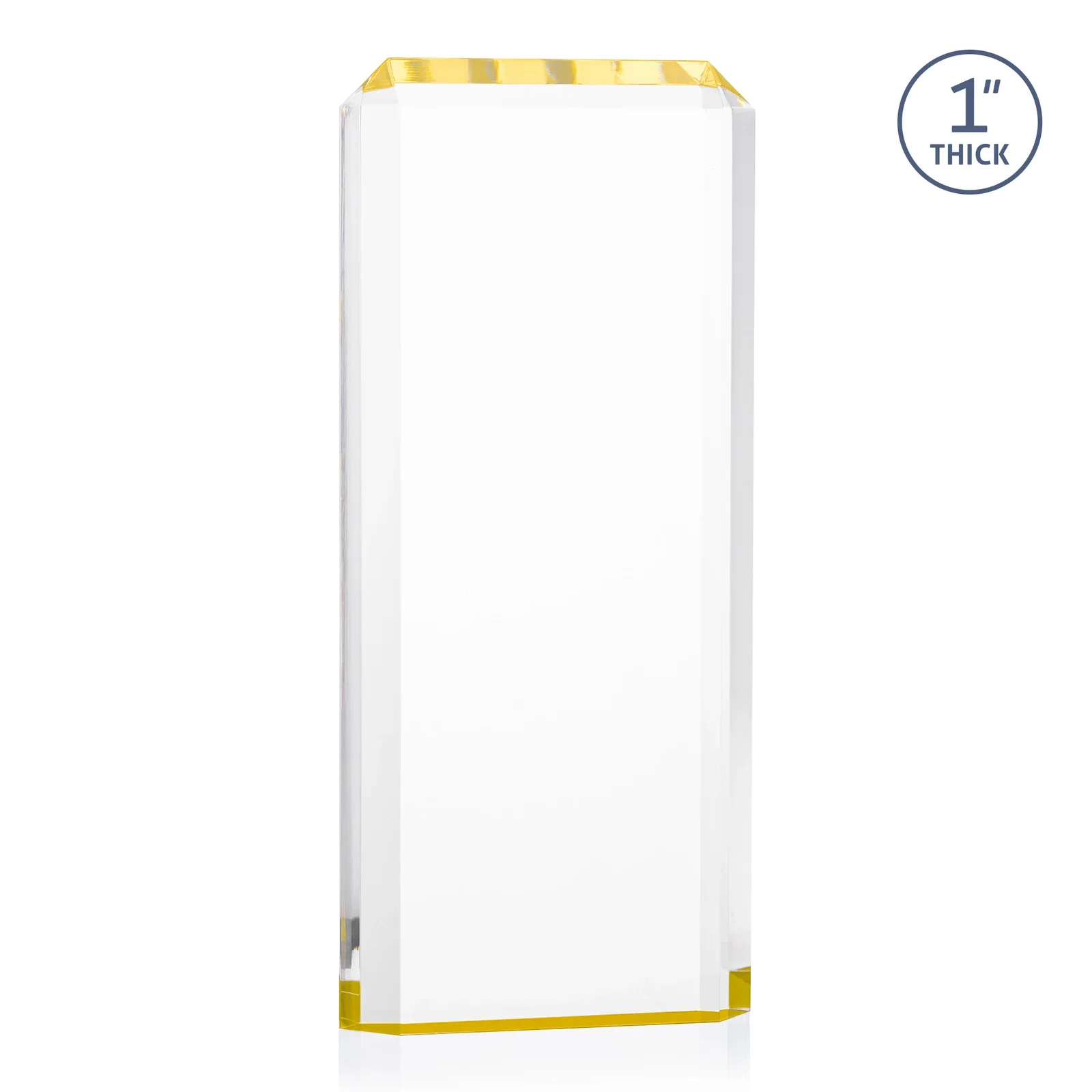 Custom printed Freestanding Acrylic Rectangle Award in One Piece for employee recognition