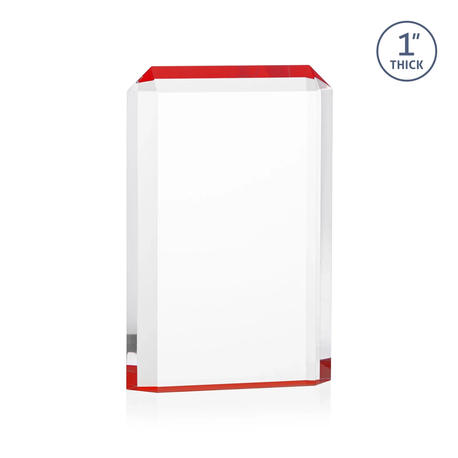 Custom printed Freestanding Acrylic Rectangle Award in One Piece for team milestone celebrations