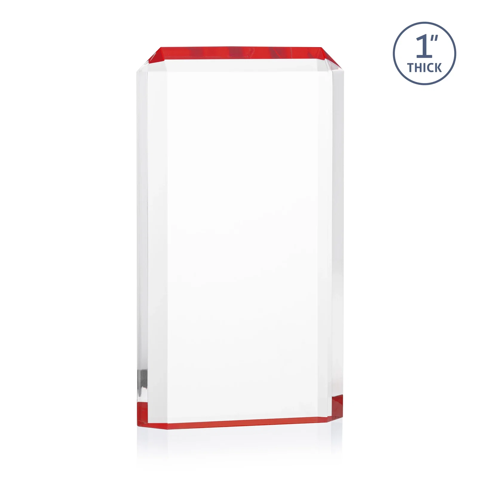 Custom printed Freestanding Acrylic Rectangle Award in One Piece for donor appreciation