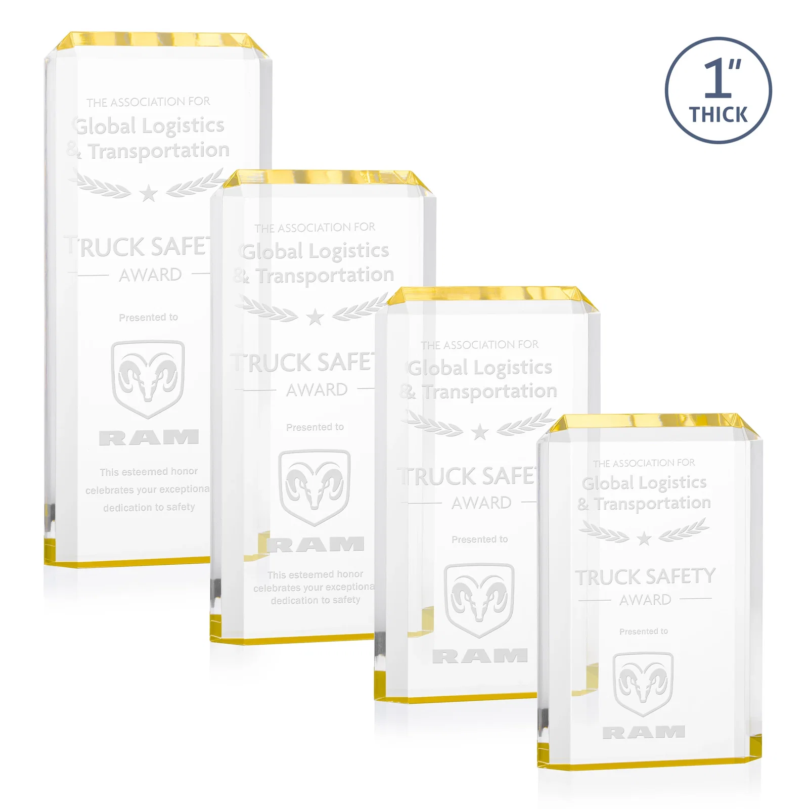 Custom Freestanding Acrylic Rectangle Award in One Piece for donor appreciation
